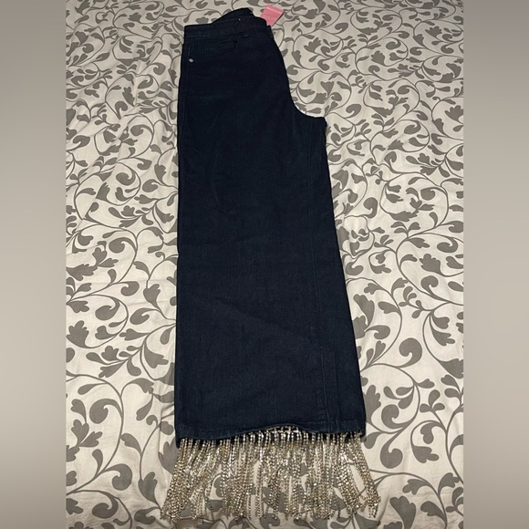 PLT Straight Leg Jeans - Diamanté Tassel Hem - Picture 7 of 14